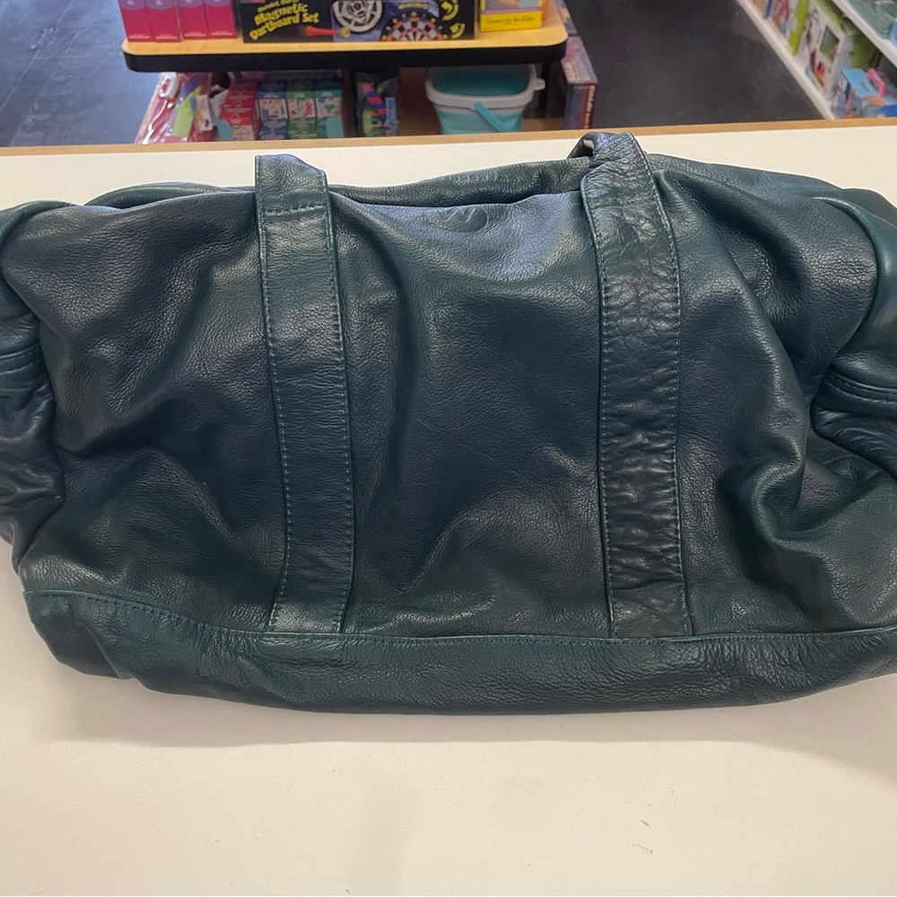 The wanderers Women's Leather Travel Bag - Deep Blue - Picture 2 of 5